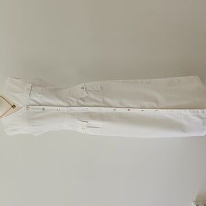 Vintage Rene Dehry Sleeveless Linen Maxi Dress White‎ Quiet Luxury Size Large